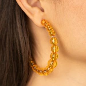 Paparazzi In the Clear Orange Bead Earrings